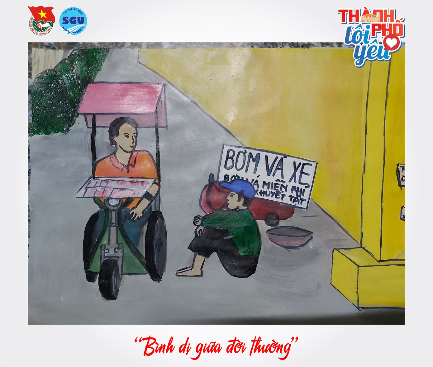 Sinh viên Đại học Sài Gòn khắc họa vẻ đẹp thành phố qua sản phẩm ký hoạ ảnh 2