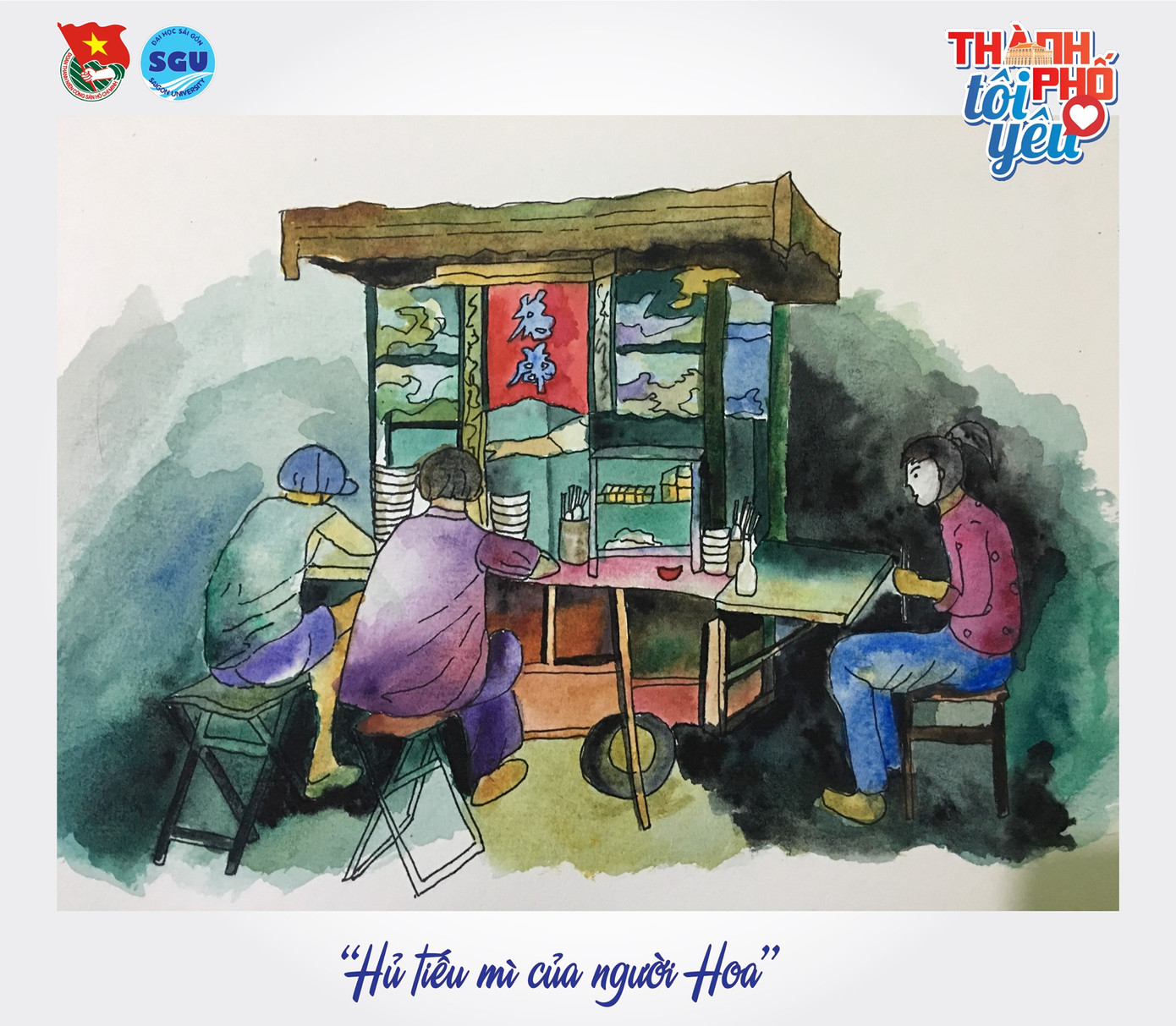 Sinh viên Đại học Sài Gòn khắc họa vẻ đẹp thành phố qua sản phẩm ký hoạ ảnh 7