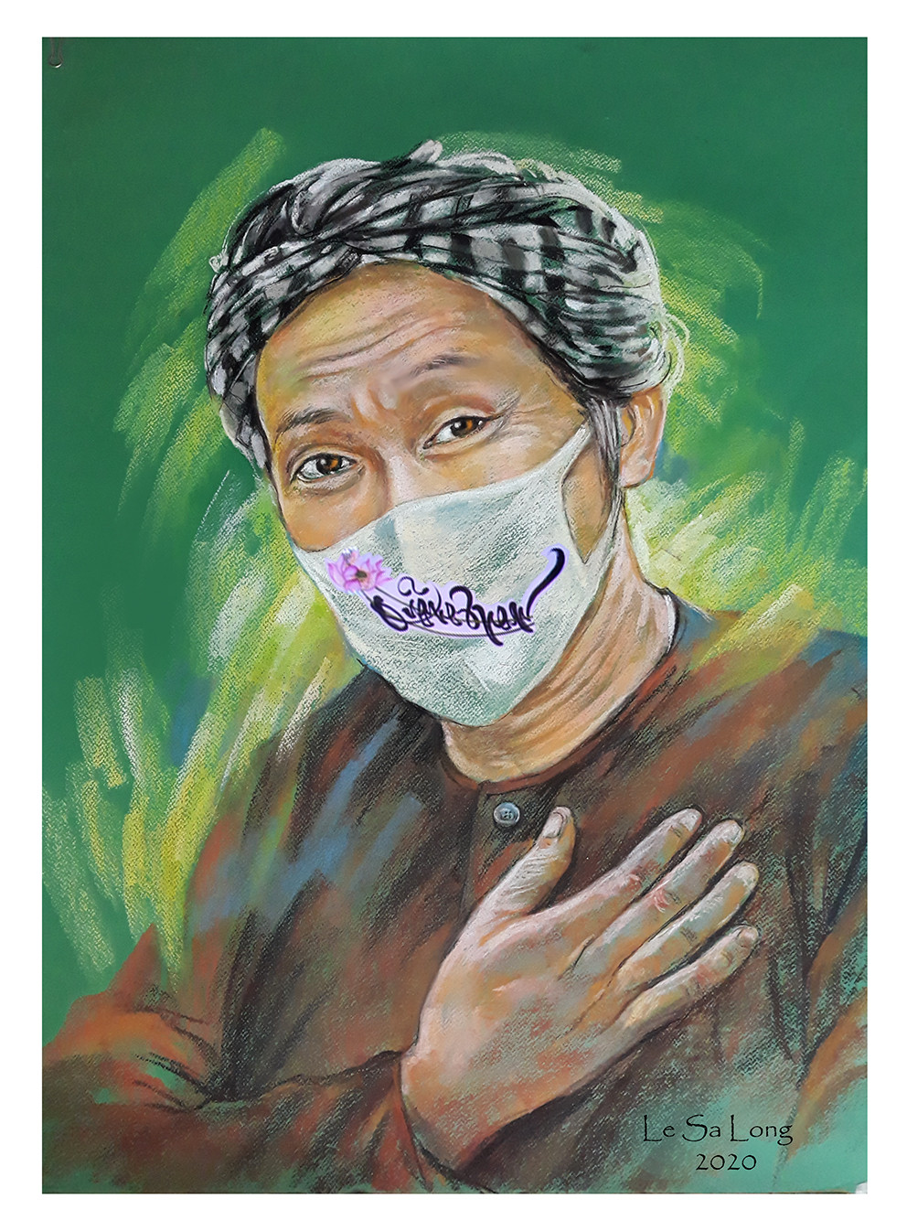 Vẽ tranh người nổi tiếng cùng khẩu trang 'thần thái' ảnh 2 Vẽ tranh người nổi tiếng cùng khẩu trang 'thần thái' ảnh 2