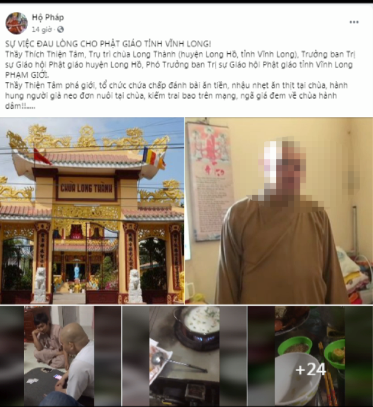 Thông tin mới vụ nhà sư ‘tổ chức đánh bài, ăn mặn, chọn trai’ ảnh 1