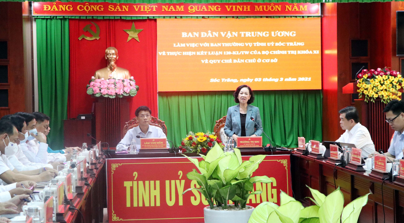 Trưởng ban Dân vận Trung ương làm việc với Tỉnh ủy Sóc Trăng ảnh 1