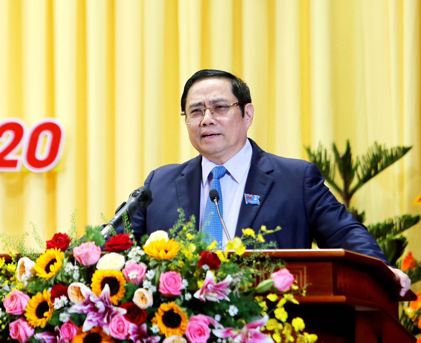 Ông Phạm Minh Chính - Uỷ biên Bộ Chính trị, Trưởng Ban Tổ chức Trung ương phát biểu chỉ đạo tại Đại hội Đảng bộ tỉnh Sóc Trăng. Trưởng Ban Tổ chức Trung ương: Sóc Trăng cần xác định động lực và nguồn lực phát triển ảnh 1