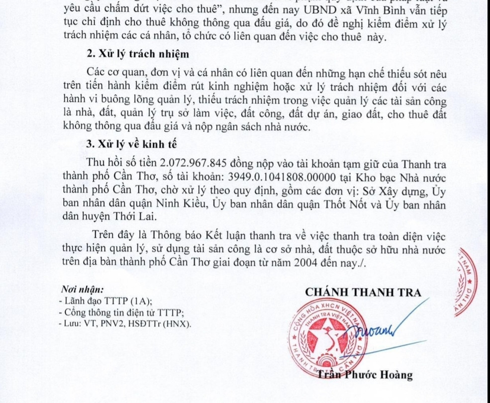 Lộ nhiều sai phạm trong quản lý đất công tại Cần Thơ ảnh 1