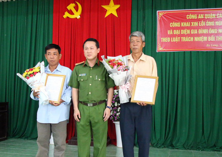 Công an tổ chức xin lỗi, bồi thường vụ án oan sai kéo dài hơn 20 năm ảnh 1