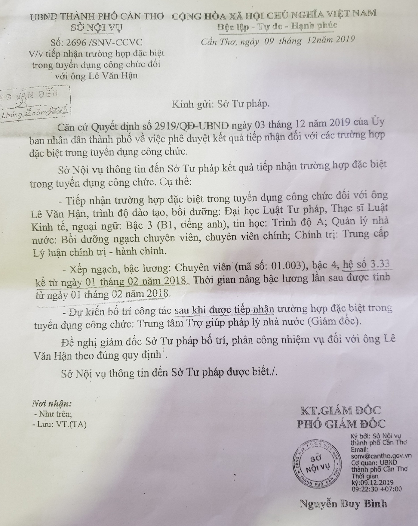 Giám đốc Sở Tư pháp Cần Thơ nói gì khi bị tố bổ nhiệm sai quy trình? ảnh 2