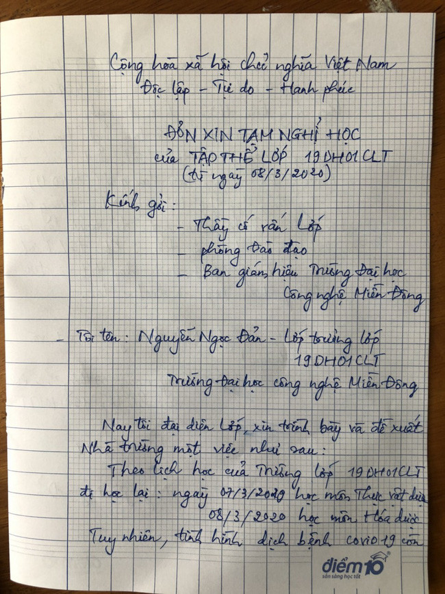Nghỉ học vì dịch COVID-19, sinh viên bị cấm thi hết môn ảnh 1