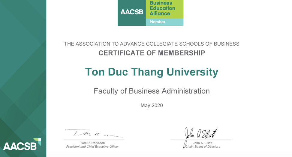 Khoa Quản trị Kinh doanh, trường ĐH Tôn Đức Thắng trở thành viên của AACSB ảnh 1