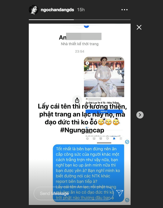 Ngọc Hân bức xúc vì bị shop online đạo thiết kế áo dài, bán giá rẻ ảnh 1