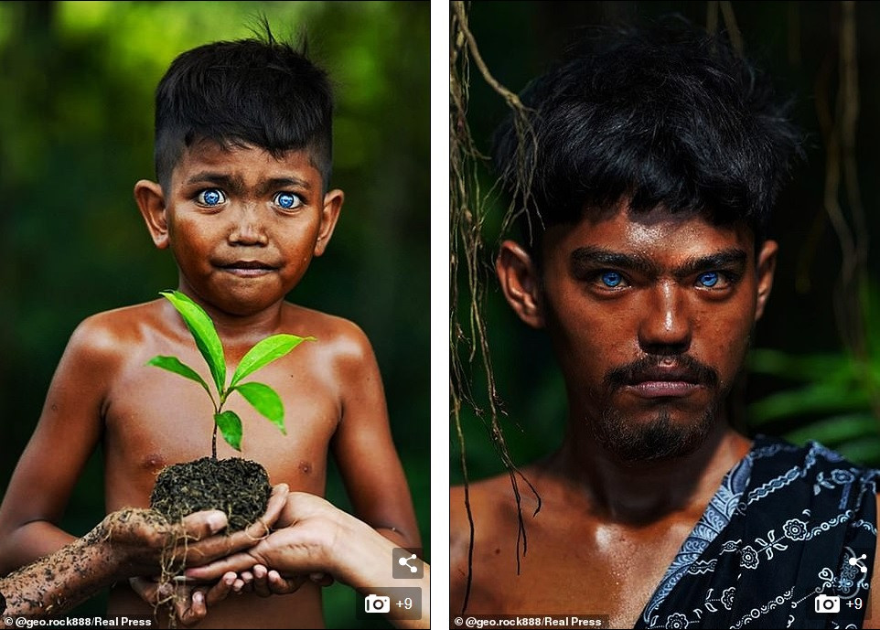 Kỳ lạ bộ tộc có màu mắt xanh biếc như bầu trời ở Indonesia ảnh 5