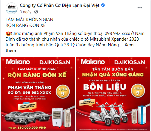Daikiosan, Makano trao thưởng ô tô 7 chỗ cho hai nông dân mua máy làm mát ảnh 3