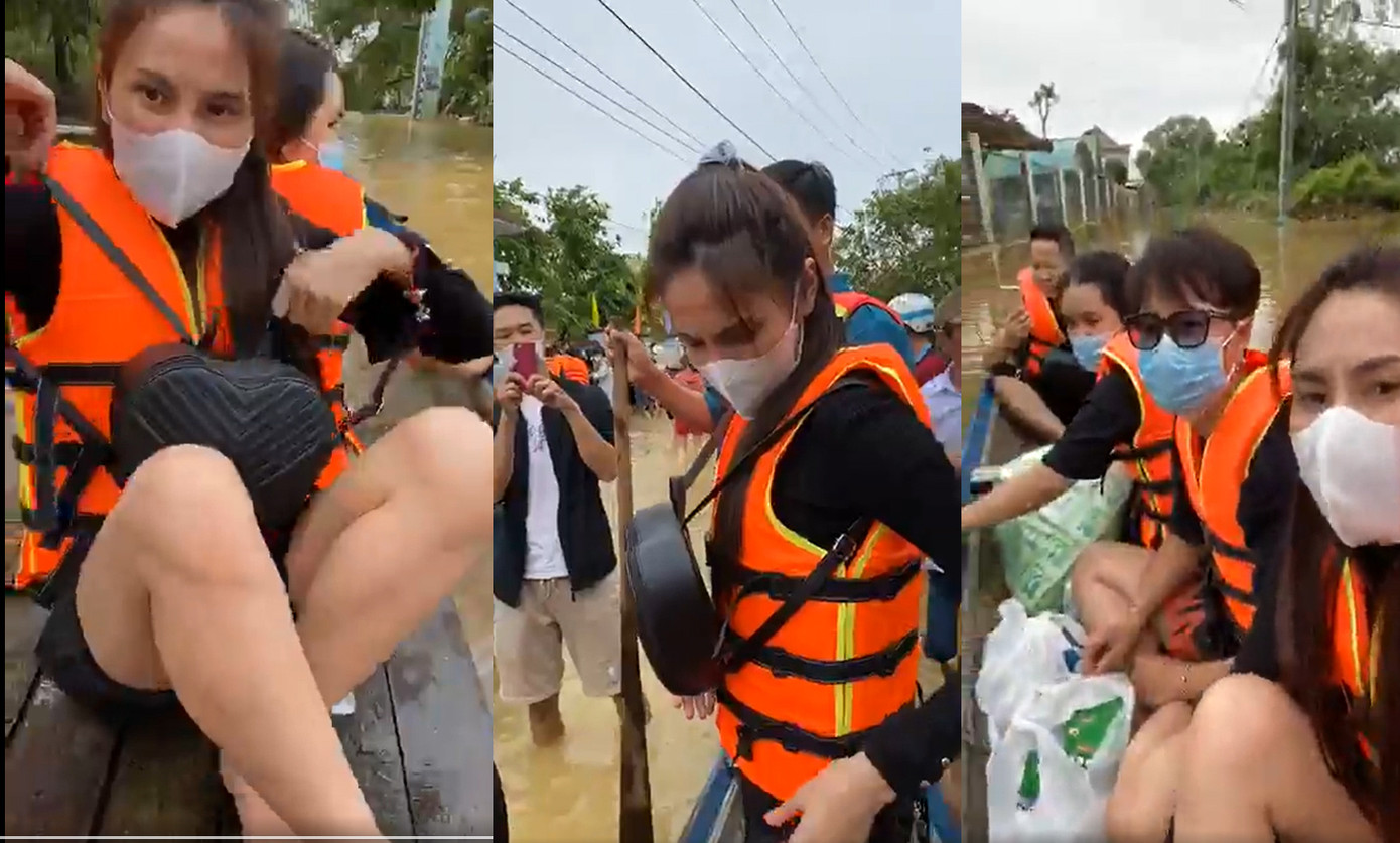 Những hình ảnh đẹp của Thủy Tiên khi đi cứu trợ đồng bào lũ lụt ảnh 8