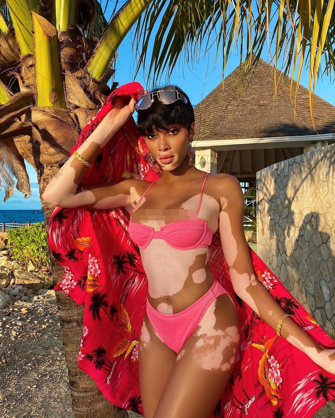 Winnie Harlow quyến rũ hút hồn giữa biển tuyệt đẹp ở Jamaica ảnh 2