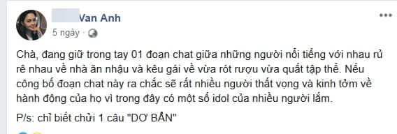 Vợ diễn viên Thành Được tuyên bố đang giữ đoạn chat 'gọi gái' của nhiều sao Việt ảnh 1