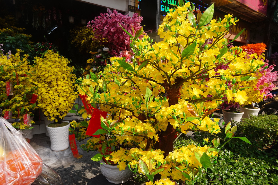 TPHCM: Hoa cảnh làm từ vải 'đổ bộ' xuống phố ảnh 4