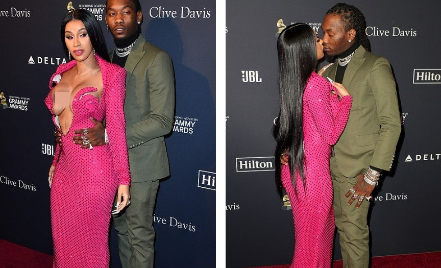 Đỏ mặt thấy nữ rapper nổi loạn Cardi B hở ngực bạo tại tiệc tiền Grammy ảnh 5