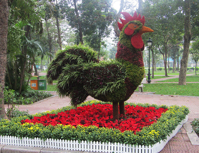 Độc đáo 12 con giáp bằng cây hoa nghệ thuật trong công viên Thống Nhất ảnh 7