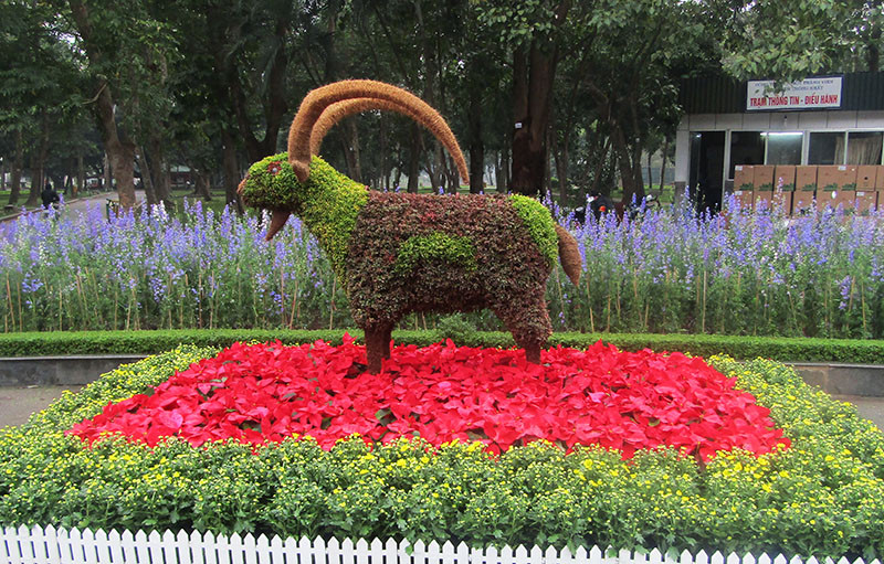 Độc đáo 12 con giáp bằng cây hoa nghệ thuật trong công viên Thống Nhất ảnh 11