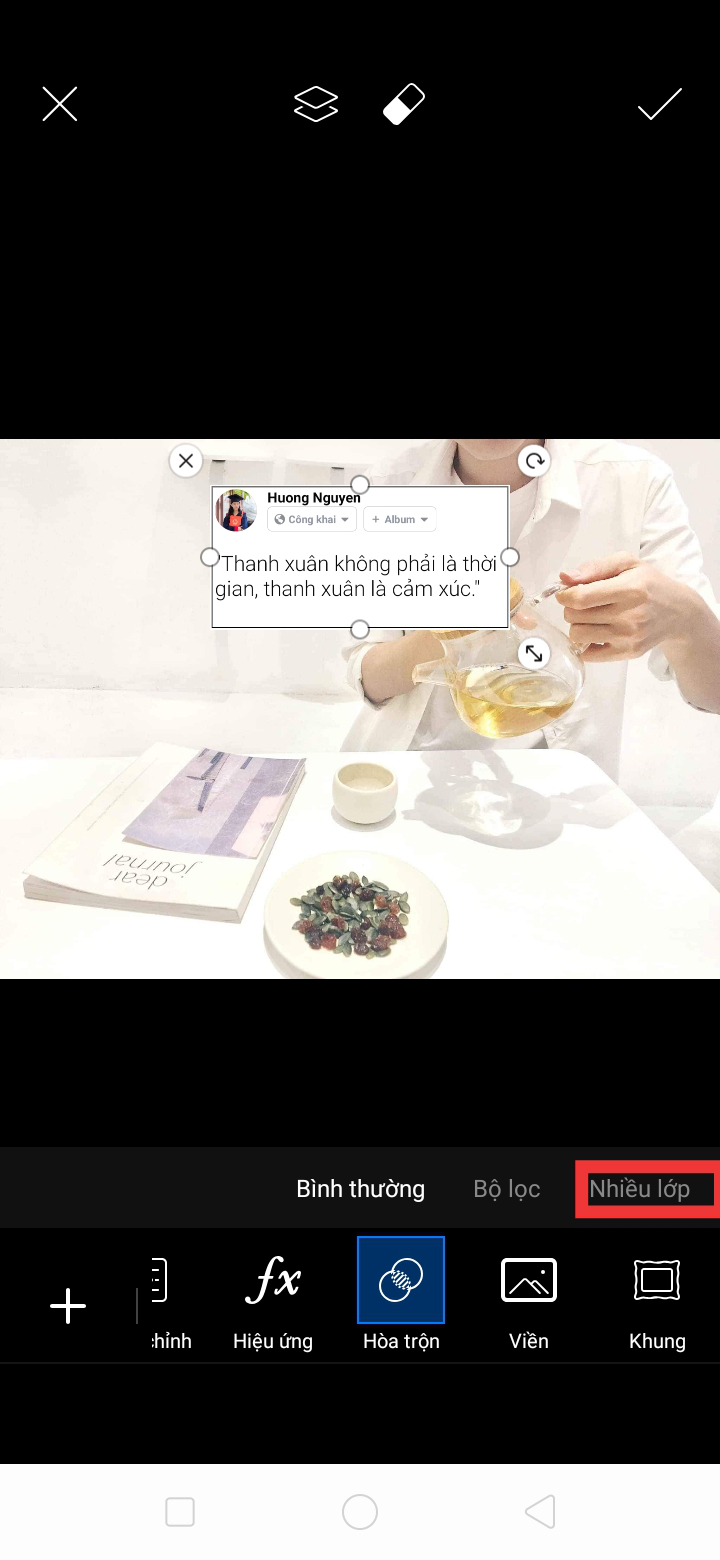 Góc chỉnh ảnh “sống ảo” chỉ 2 bước: Biến ảnh cũ thành “nét căng” và ghép status vào ảnh ảnh 4