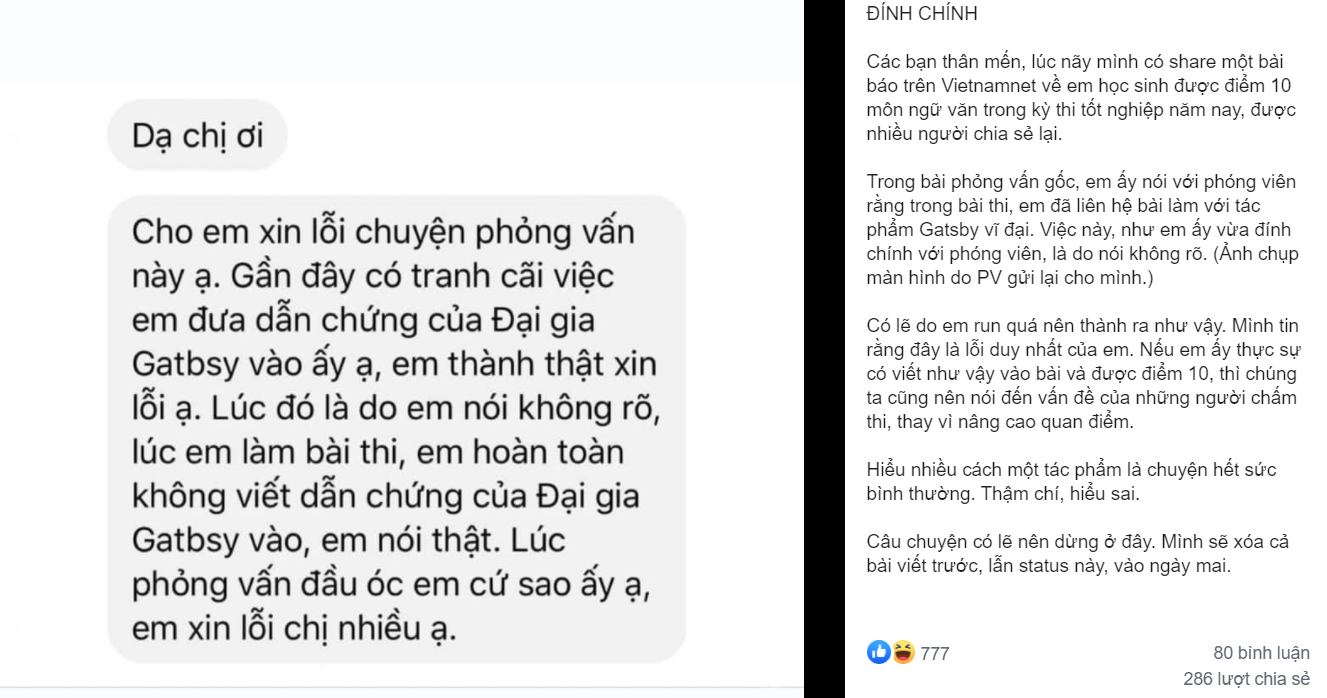 Bài thi Văn tốt nghiệp THPT 2020 điểm 10 gây tranh cãi vì liên hệ với “The Great Gatsby“ ảnh 6
