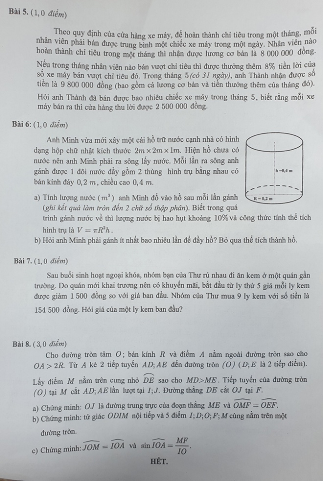 Đề thi Toán lớp 10 TP.HCM: Không dễ không khó, tâm lý thoải mái nên hoàn thành cả câu khó ảnh 10