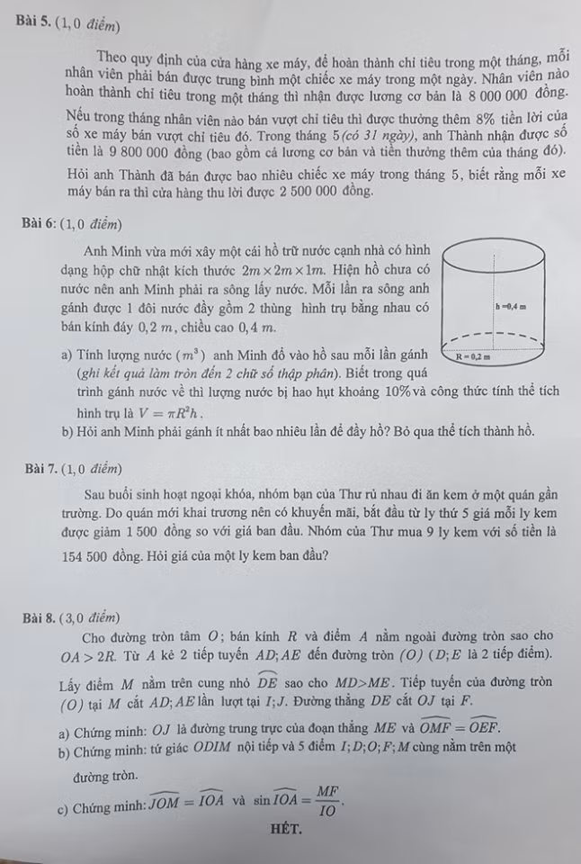 Đề thi Toán lớp 10 TP.HCM: Không dễ không khó, tâm lý thoải mái nên hoàn thành cả câu khó ảnh 10