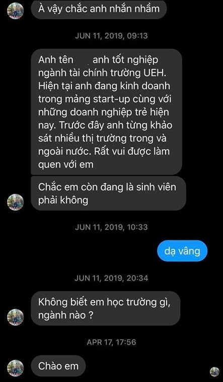 Khiến bạn nghĩ rằng dường như bạn đang bỏ lỡ một sự kiện hay ho được nhiều người quan tâm. Lời chào thiện cảm nhưng chung chung, bỏ nhỏ các từ khóa "start-up", "doanh nghiệp trẻ" vốn hấp dẫn những sinh viên đang mong muốn có cơ hội học hỏi, cọ xát thực tế. Vụ sinh viên ngoan giỏi đồng loạt mất tích: Thủ đoạn lừa đảo mới “khoác áo” khởi nghiệp ảnh 5