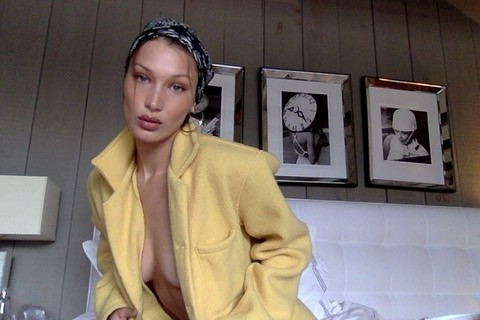 Bella Hadid phanh áo khoe ngực trần, ở nhà tránh dịch vẫn rất nóng bỏng ảnh 3