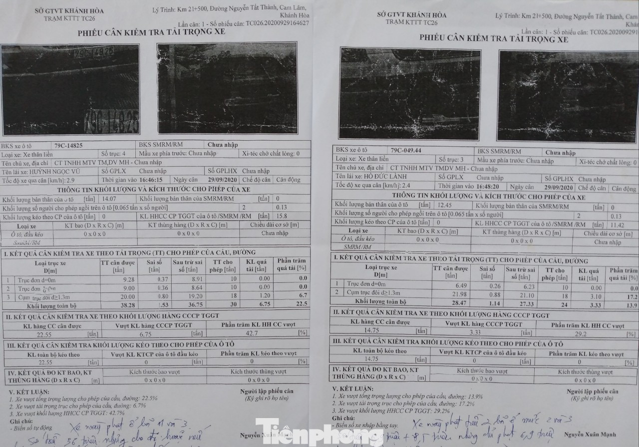 Những xe quá tải nào đã được Trạm cân Khánh Hoà miễn, giảm mức phạt? ảnh 2