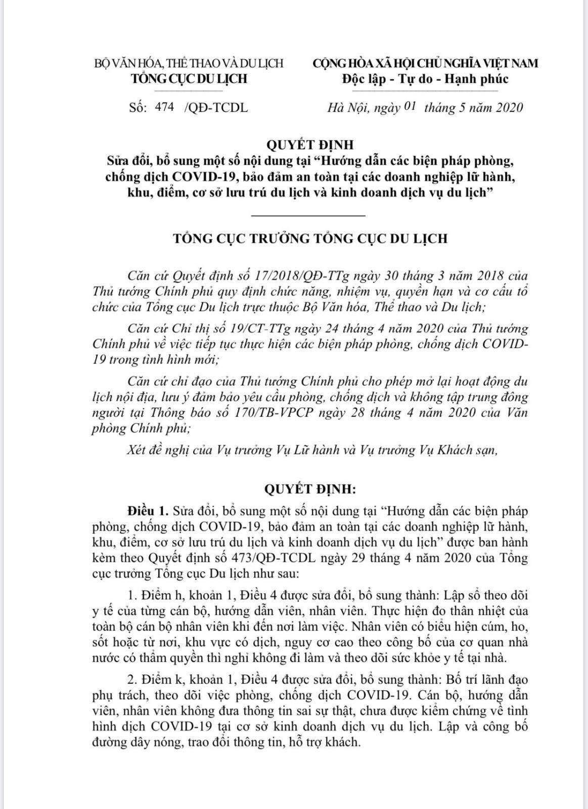 Tổng cục Du lịch cấp tốc hủy quy định cấm du khách chia sẻ thông tin về dịch ảnh 1
