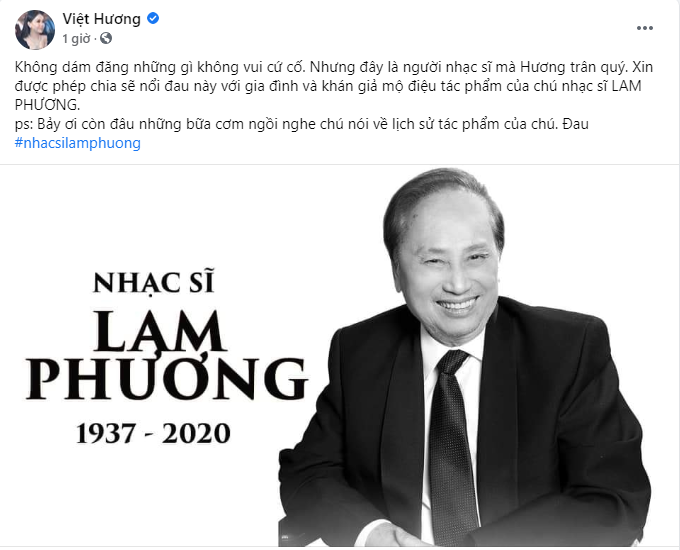 Nghệ sĩ Việt tiếc thương trước sự ra đi của cố nhạc sĩ Lam Phương ảnh 3