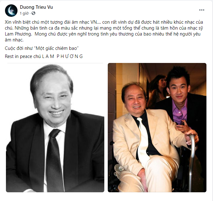Nghệ sĩ Việt tiếc thương trước sự ra đi của cố nhạc sĩ Lam Phương ảnh 4