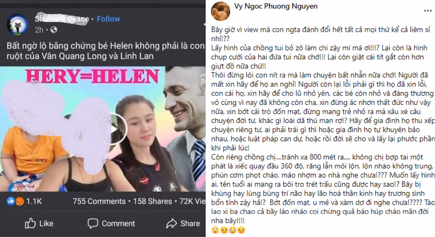 Ca sĩ Phương Vy bức xúc khi chồng bị ghép ảnh với vợ cố ca sĩ Vân Quang Long ảnh 1
