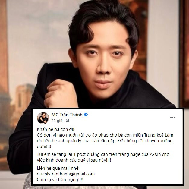 Sau Thủy Tiên, Trấn Thành bức xúc kẻ muốn trục lợi khi anh kêu gọi hỗ trợ miền Trung ảnh 1