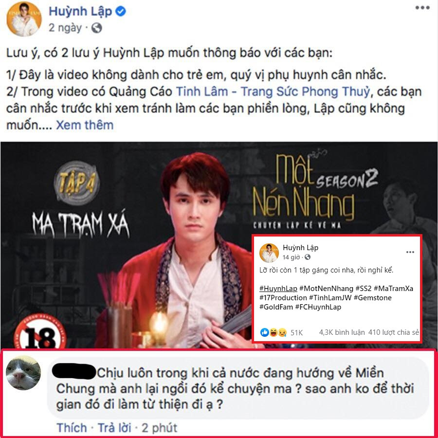 Bình luận "khó đỡ" của một người dùng Facebook khi lên án Huỳnh Lập. Không chỉ Hồ Ngọc Hà, Đông Nhi đi đẻ cũng bị chỉ trích vô lý về từ thiện giữa mùa lũ ảnh 3
