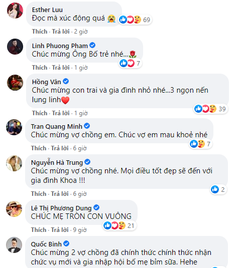 Dàn sao Việt chúc mừng vợ chồng Mạc Văn Khoa đón con gái đầu lòng ảnh 2