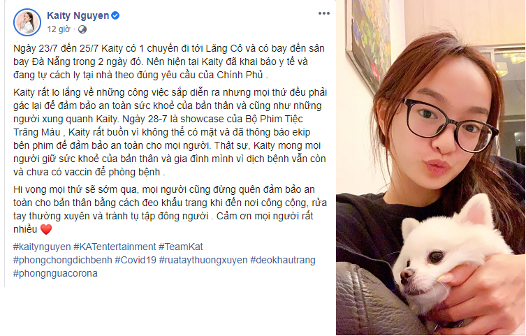 'Em chưa 18' Kaity Nguyễn thông báo tự cách ly sau khi trở về từ Đà Nẵng ảnh 1