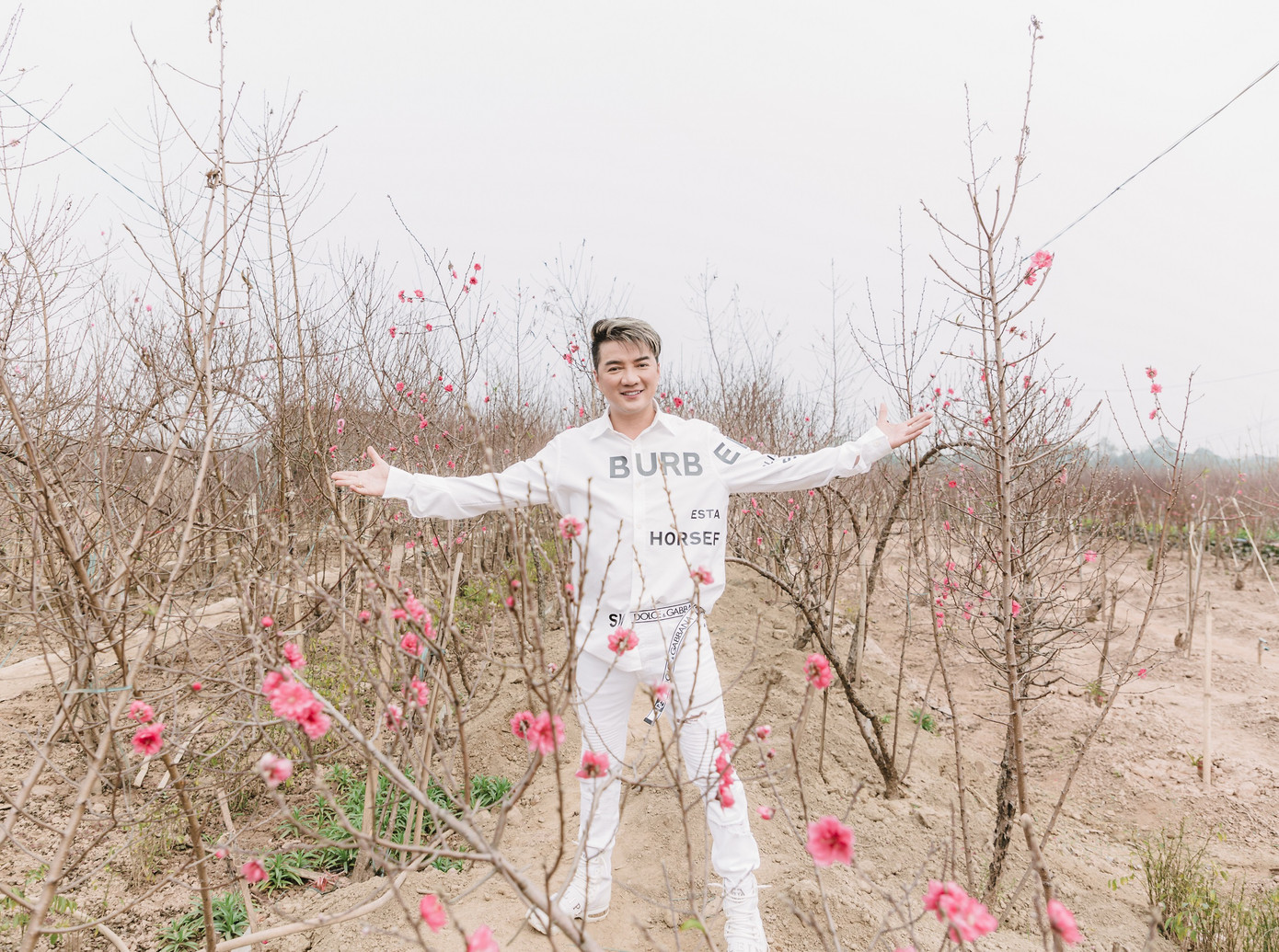 Đàm Vĩnh Hưng diện áo dài có hình Hoài Linh, Lệ Quyên hát đón Tết ảnh 1