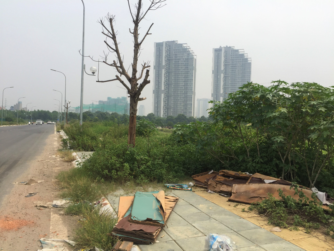 Hố trồng cây trên đường 'trăm tỷ' ở Hà Nội biến thành bãi rác ảnh 10