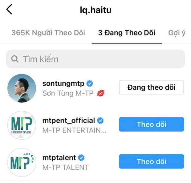 Hải Tú cũng chỉ theo dõi một mình chủ tịch công ty. Đào lại Instagram, netizen nghi vấn Sơn Tùng - Thiều Bảo Trâm từng suýt tan vỡ 7 năm trước ảnh 5