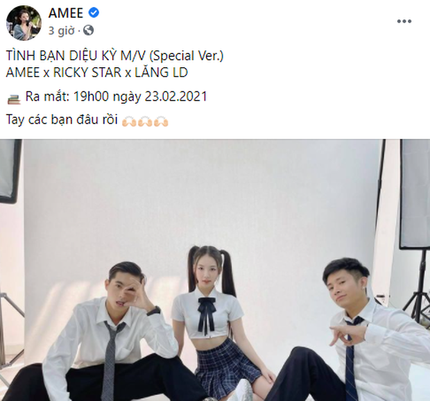 “Tình Bạn Diệu Kỳ” sắp có MV mới: AMEE - Ricky Star - Lăng LD hé lộ tạo hình “thanh xuân vườn trường“ ảnh 1