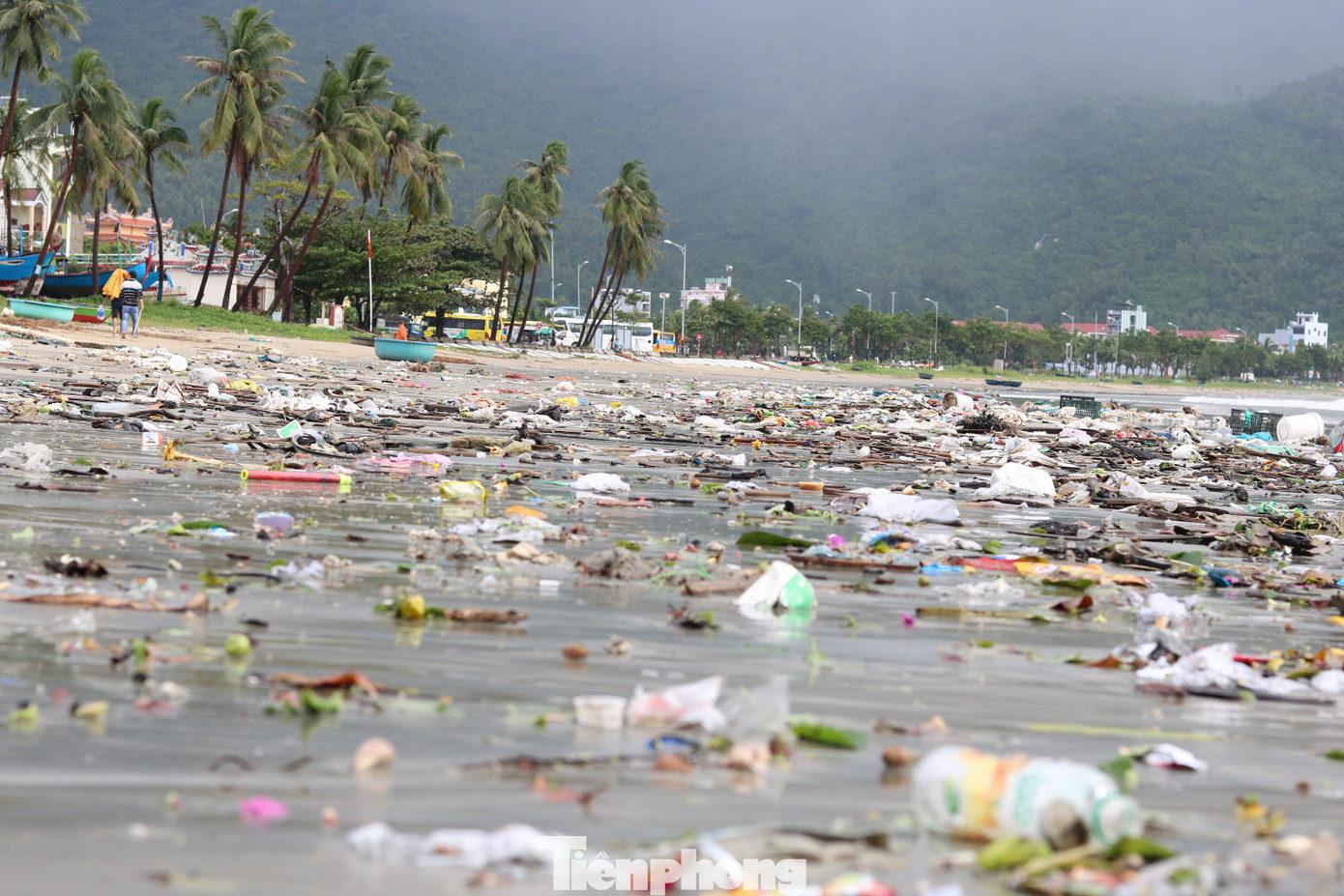 Bãi biển Đà Nẵng ngập rác sau bão ảnh 6
