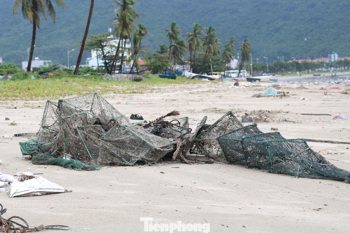Bãi biển Đà Nẵng ngập rác sau bão ảnh 7