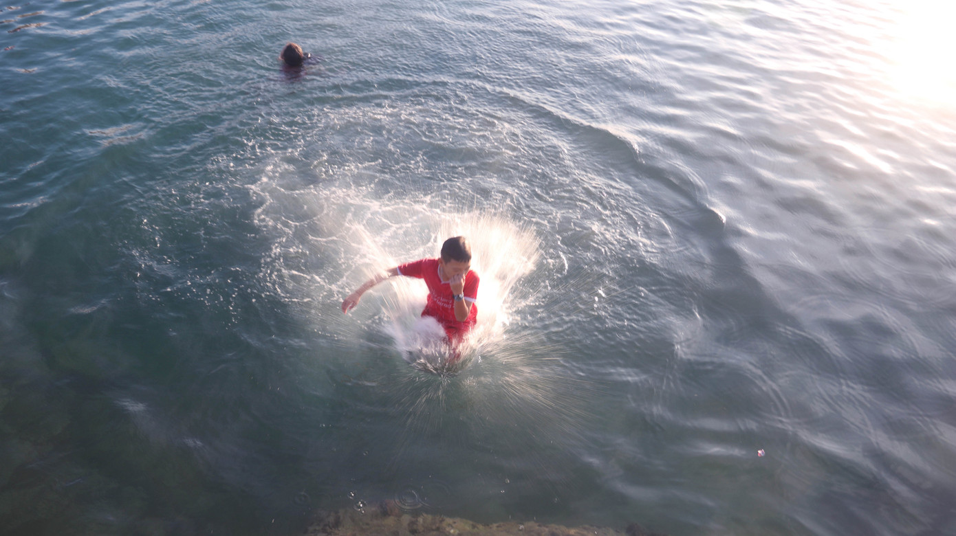 Kình ngư nhí ngụp lặn giữa biển chiều Lý Sơn ảnh 5