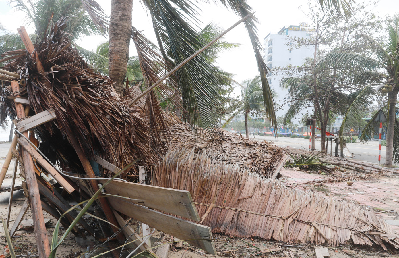 Bờ sông, bãi biển Đà Nẵng tan hoang sau bão số 9 ảnh 7