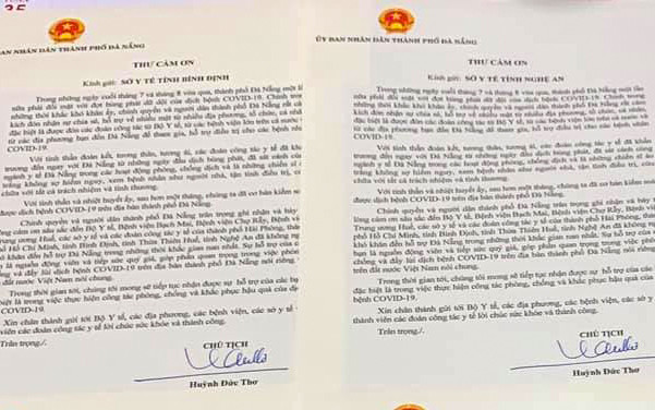 Chủ tịch Đà Nẵng gửi thư cảm ơn ‘những chiến sĩ áo trắng’ chi viện cho Đà Nẵng chống dịch ảnh 1
