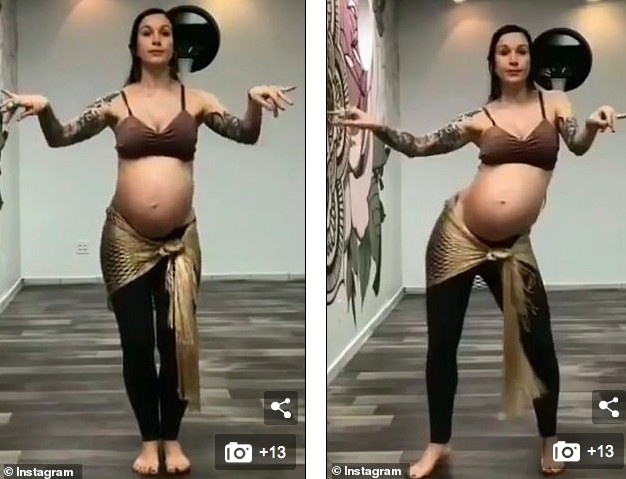 Xem vũ công múa bụng điêu luyện khi mang bầu ở tuần 38 gây choáng váng ảnh 1