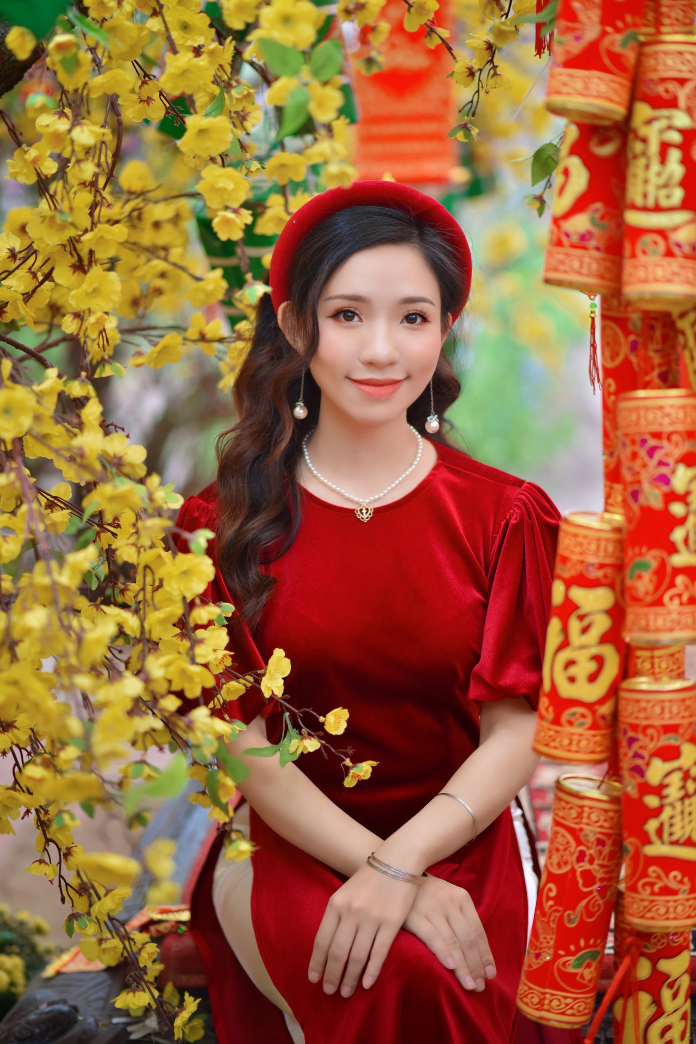 Á khôi Nghiêm Hoàng Diễm Anh hóa thân trong màu sắc hoa Đào ảnh 8