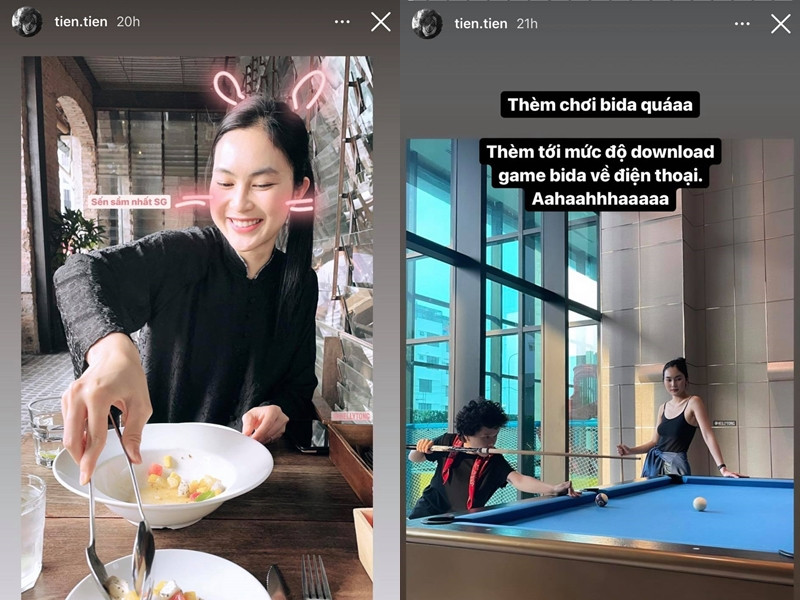 Cả hai cùng nhau đi ăn và chơi bida. Tiên Tiên liên tục đăng ảnh Helly Tống, netizen lại được dịp “đẩy thuyền” nhiệt tình ảnh 1