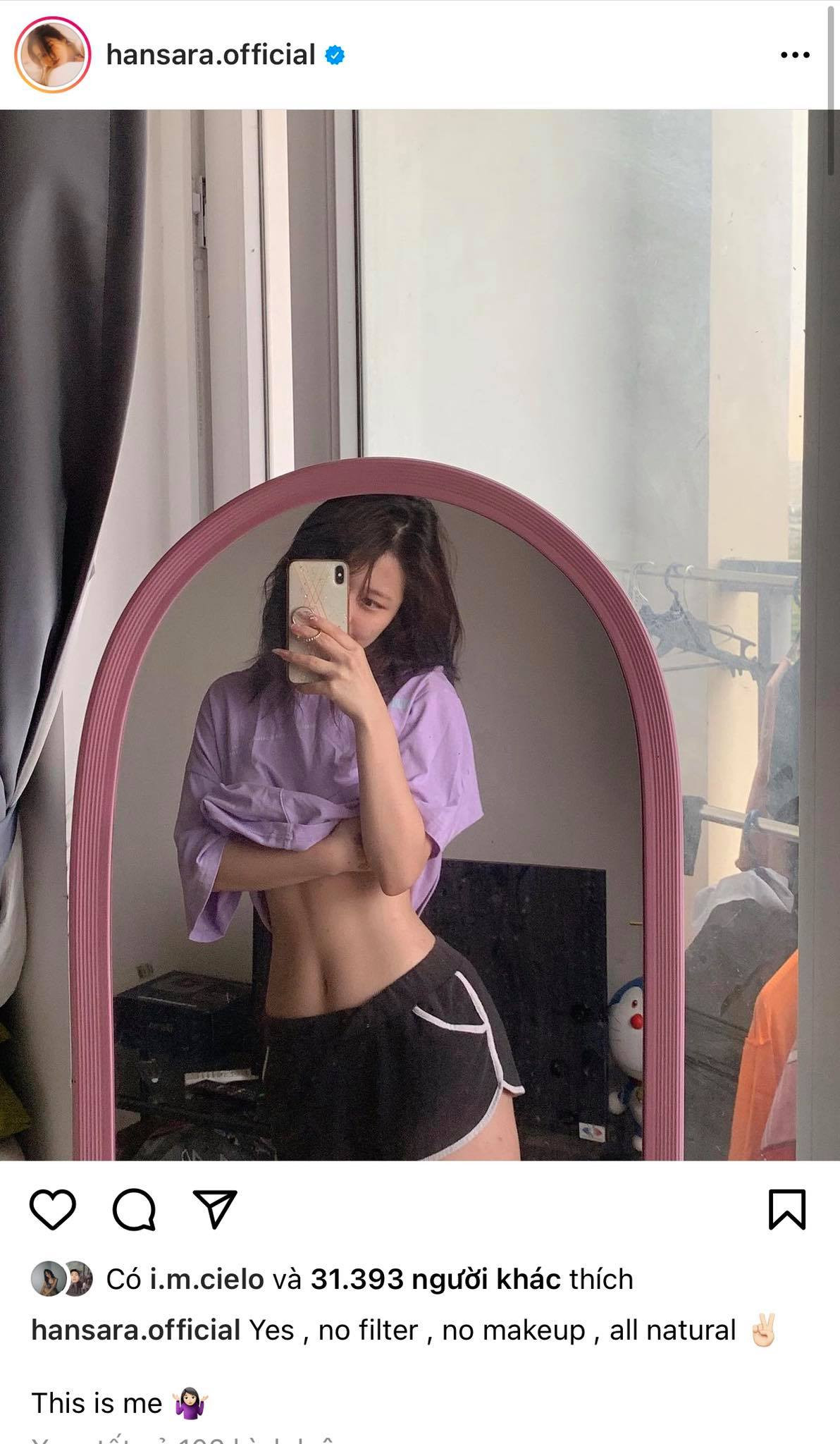 Han Sara khoe vòng eo con kiến, netizen “cà khịa” bức ảnh méo tường của Noo Phước Thịnh ảnh 1