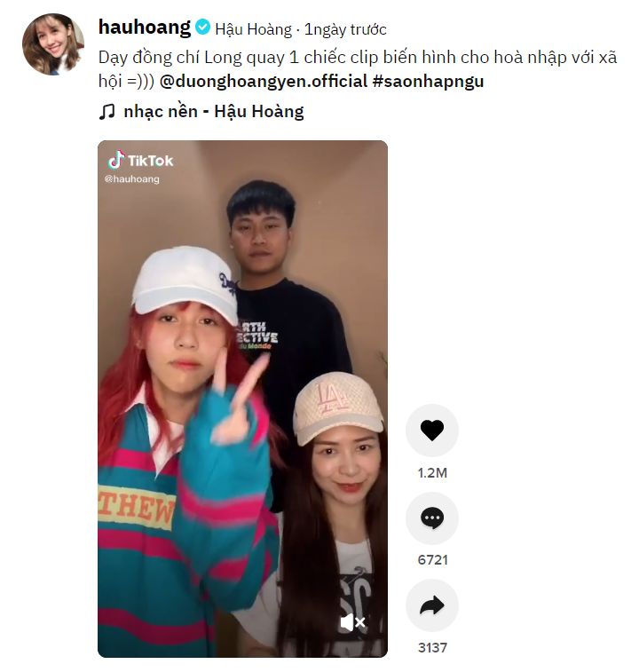 Hậu Hoàng rủ Mũi trưởng Long quay video biến hình cho “hòa nhập với xã hội” ảnh 1